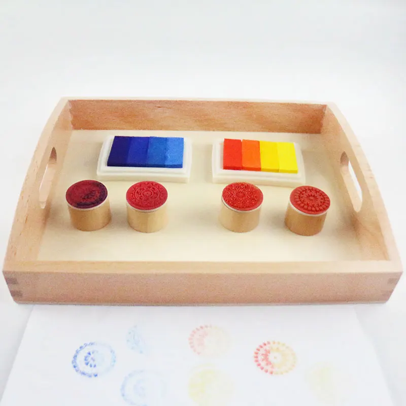 

Montessori Materials Montessori Stamp Inkpad Set Practical Life Educational Baby Learning Toys Juguetes Brinquedos YH1764H