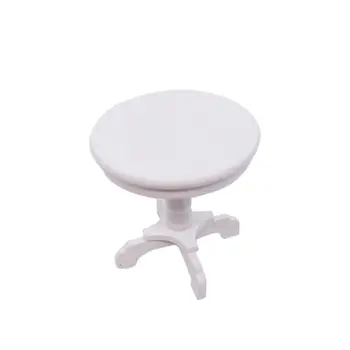 

1/12 Dollhouse Simulation Miniature Wooden Furniture Round Table Toy Dolls Baby Room For Kids Play