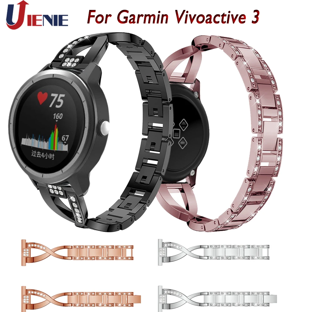 20 мм ремешок для наручных часов Garmin Vivoactive 3 Смарт часы браслет из нержавеющей