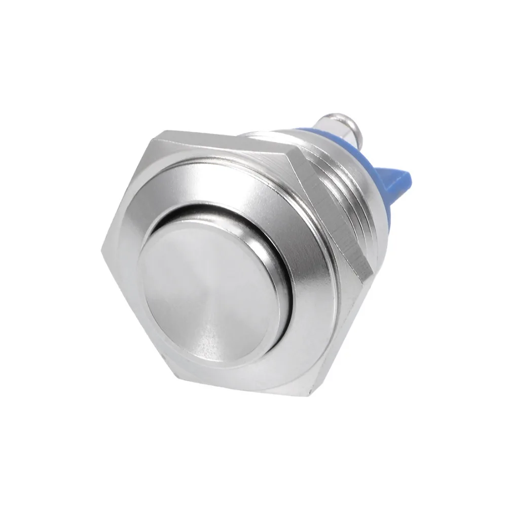 Uxcell Momentary Metal Push Button Switch 22mm Mounting Dia 5A 2 Screw