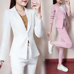 Элегантный женский маленький костюм женский новый модный профессиональный деловой костюм осенний корейский Повседневный костюм куртка +