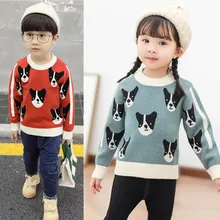 Модные маленькие хлопковые свитера для мальчиков и девочек; зимние свитера унисекс с длинными рукавами и рисунком щенка; мягкие теплые пальто; Детский кардиган