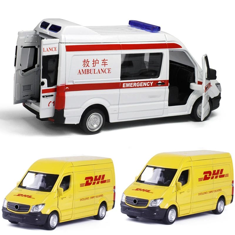 Высокая симуляция 1:36 грузовик DHL игрушечных транспортных средств сплав оттягивать назад автомобиль Реплика Авторизованная оригинальной фабрикой Модель Коллекция игрушек