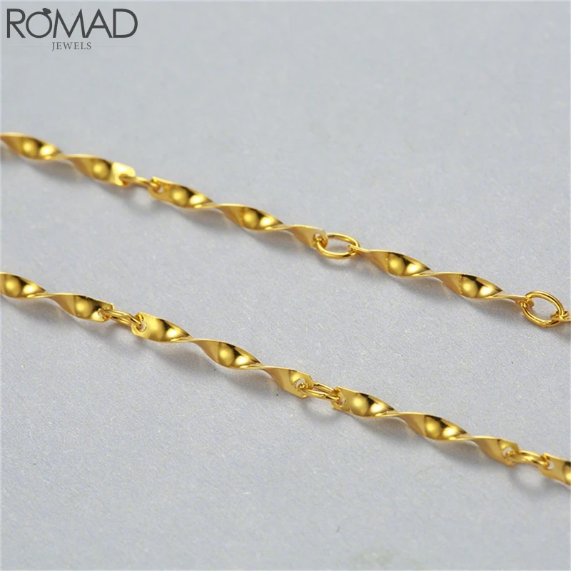 Золотая цепь ROMAND женские серебряные ожерелья цепи для изготовления ювелирных
