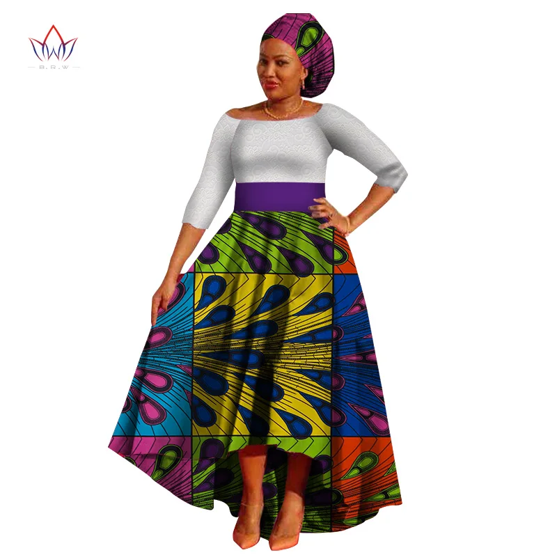 Африканские платья для женщин Дашики кружева+ хлопчатобумажная ткань с принтом африканская одежда Базен плюс размер длинное платье для леди WY732 - Цвет: 1
