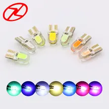 T10 W5W LED car interior cob lamp 12V 194 wedge bulb parking dome light Silicone shell White Pink Green Blue Yellow Red Ice Blue