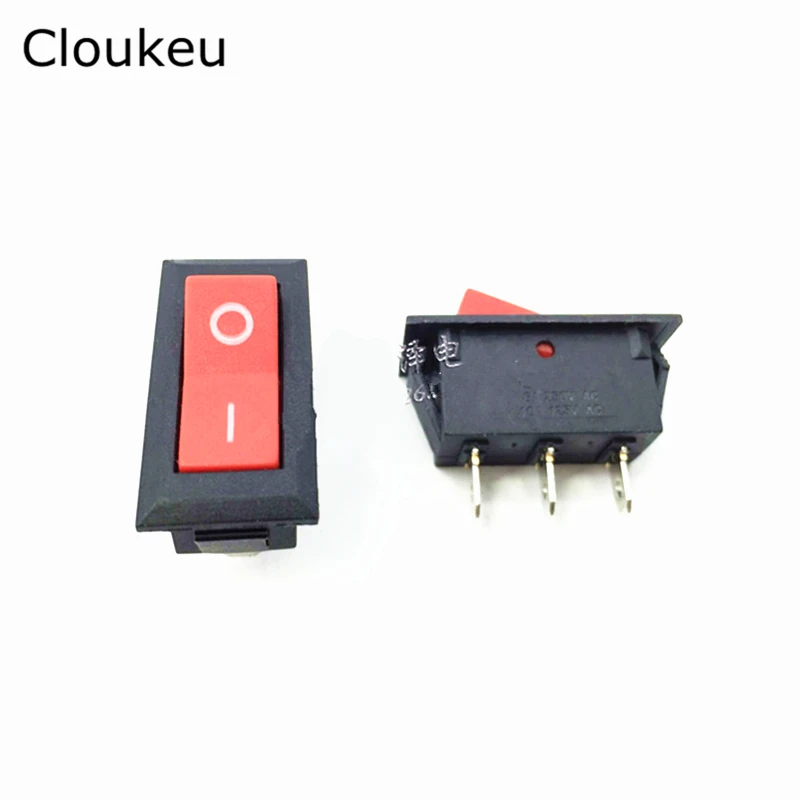 

5Pcs KCD3 KCD2 Red 3-Pin 2-File 13*29mm 6A/250V 10A/125V Rocker Switch Seesaw Power Switch