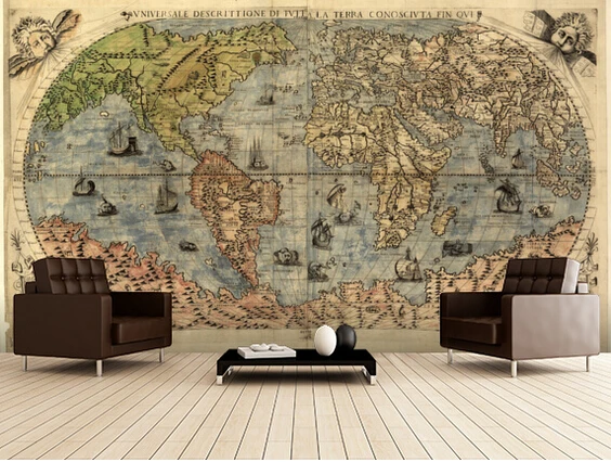 tapete karte Kundenspezifische retro tapete. Karte von Alte Welt, 3D foto für  tapete karte Kundenspezifische retro tapete. Karte von Alte Welt, 3D foto für