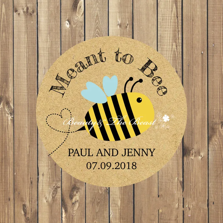 Meant to Bee Honey Favor Labels Meant to Be Stickers Mason Jar Label ...
