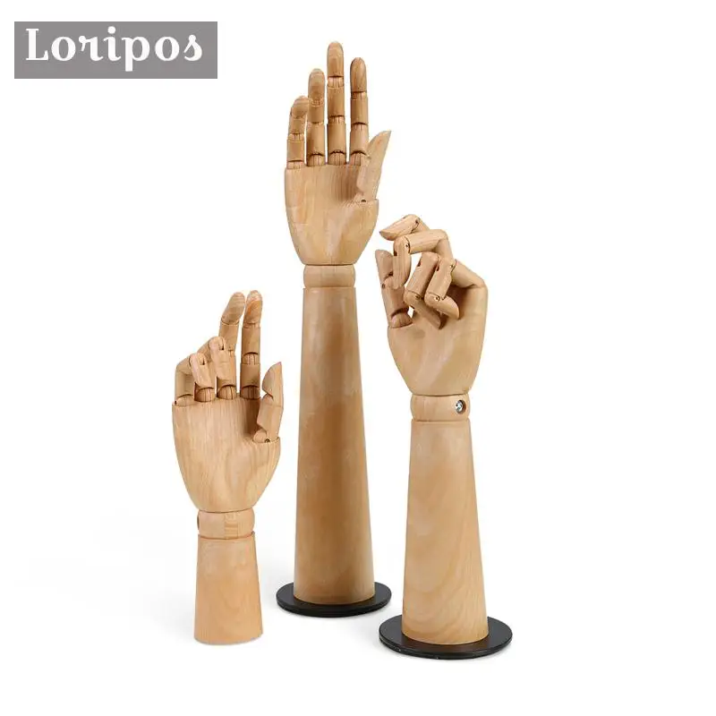 

Window Display Props Joint Wood Hand Model Comic Sketch Hand Model Imitation Wooden Grain Hand Fake Hand Female Jewelry Display