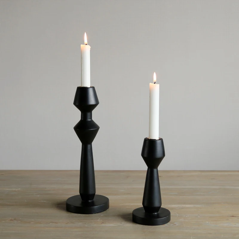 Black Halloween Polyresin Candle Holders for Living Room Wedding
