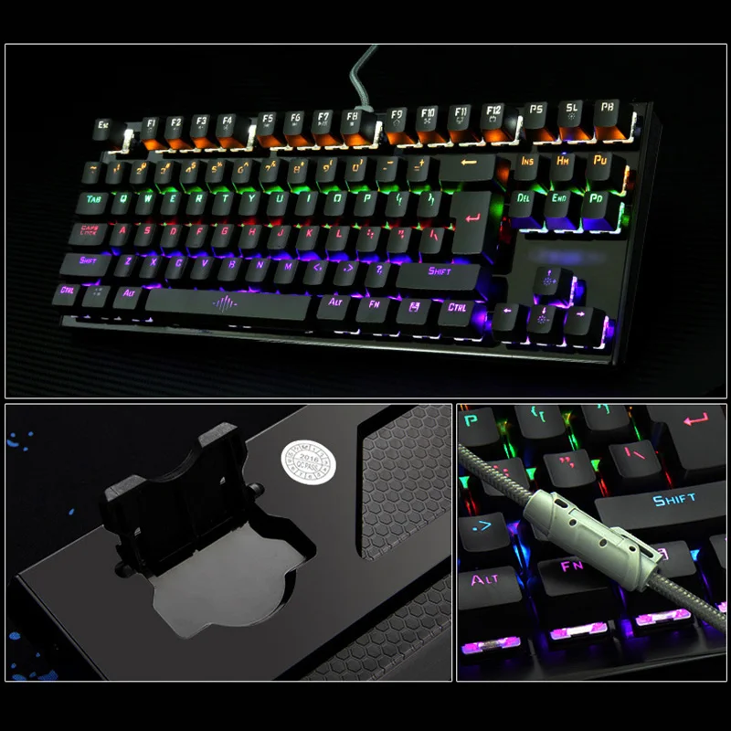 K28 игровая механическая клавиатура с подсветкой цветная светодиодная USB
