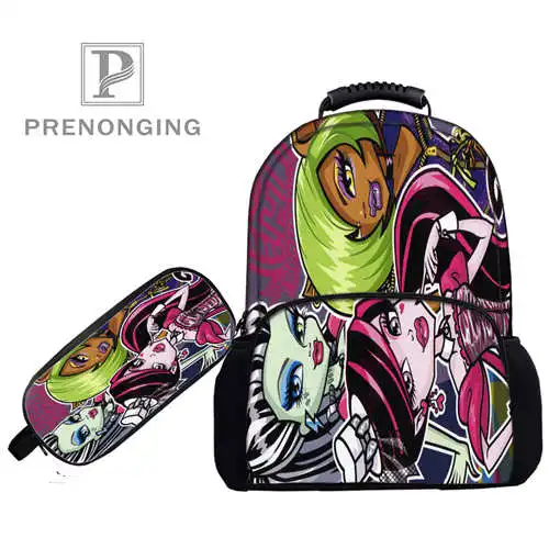 17 дюймовые рюкзаки monster high сумки для ручек с 3D принтом школьные женские и мужские
