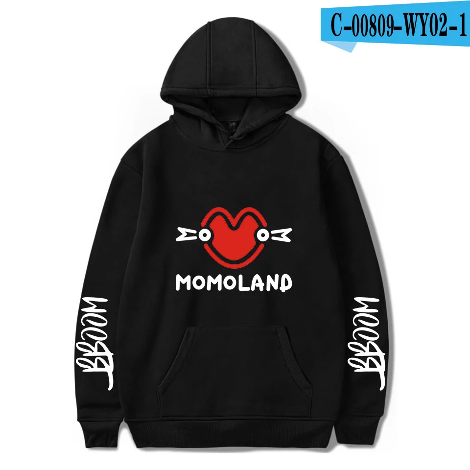 MOMOLAND печати с капюшоном для женщин/для мужчин популярная одежда Harajuku повседневное Лидер продаж толстовки Kpops толстовка плюс размеры - Цвет: WY02-1