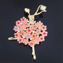 купить! Элегантная Балерина Смешанные Кристалл Танцы Девушки Корсаж Воротник Булавки 4 Цвета Брошь для Лучш
