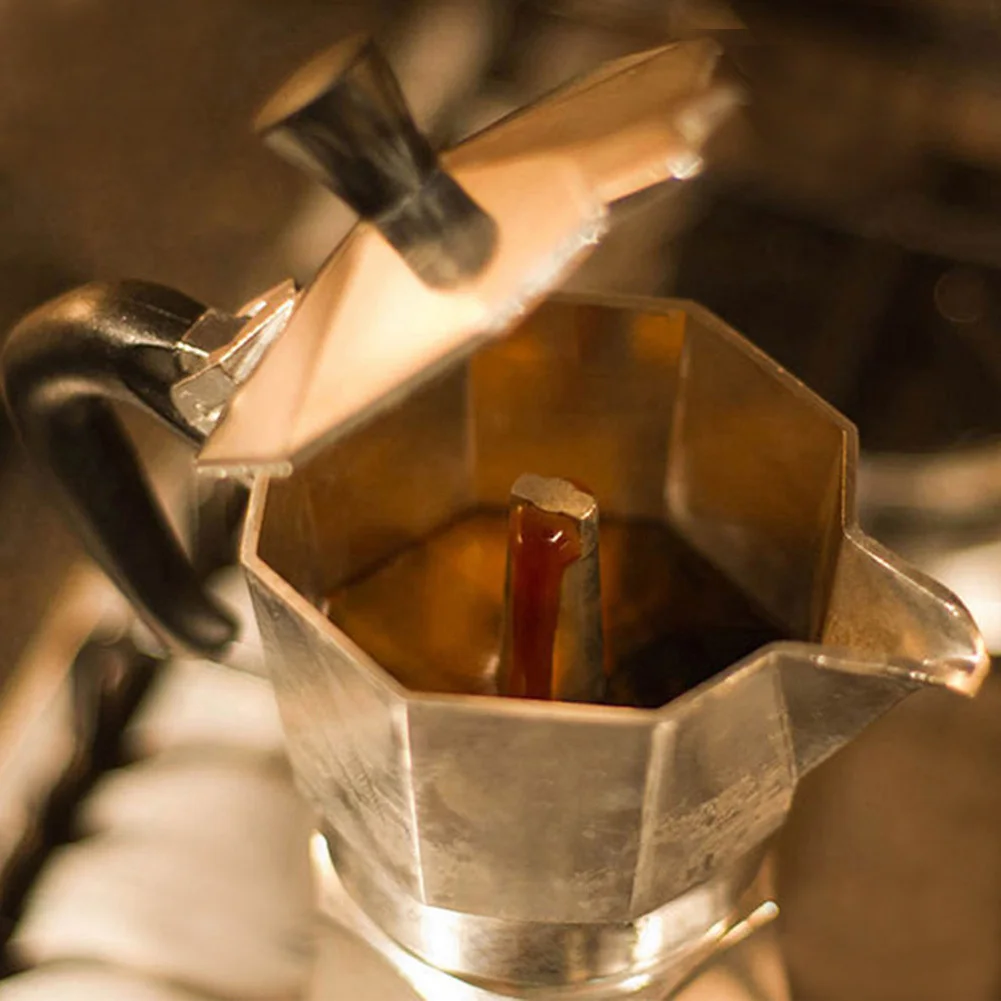 Итальянский тип Восьмиугольный бытовой алюминий эспрессо производитель перколяторов кофе нагревательный фильтр горшок ручной удар кофейник