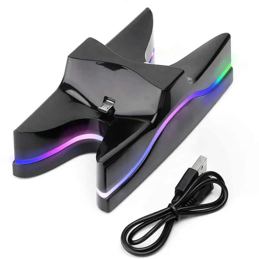 Colorful Charging Stand for PS4 Joystick Dual Game Controller LED DC5V Dual Controllers Charger Stand Fast Charging Dock Station Colorful Charging Stand for PS4 Joystick Dual Game Controller LED DC5V Dual Controllers Charger Stand Fast Charging Dock Station