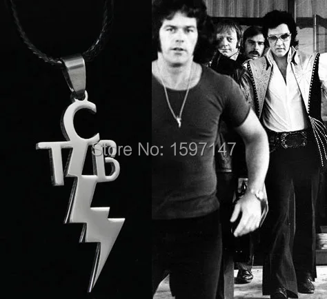 

TCB ELVIS PRESLEY Leather Chain Pendant Fashion Stainless Necklace