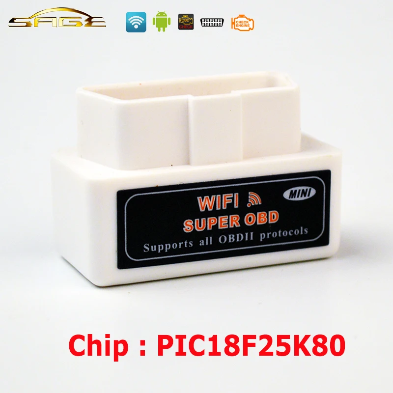 Viecar белый WI-FI мини ELM327 OBD2/OBDII ELM 327 V1.5 для IOS Android Авто диагностический сканер