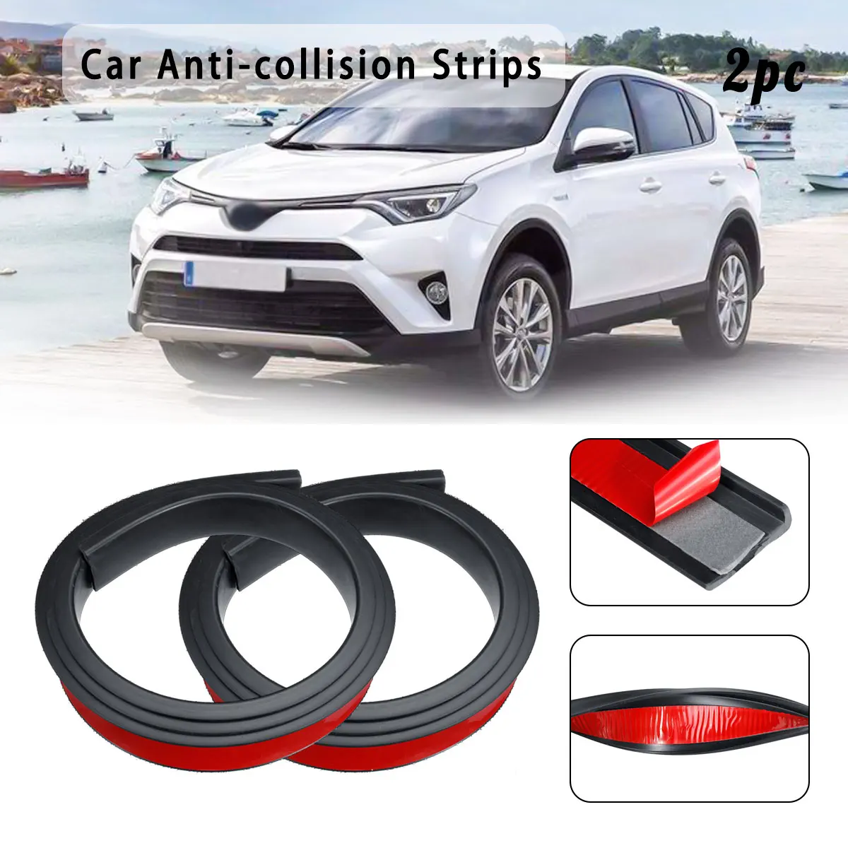 

2Pcs Universal Car Tire Wheel Brow Arch Protection Rubber Moldings Anti-collision Mudguard Wheel Protection Cover Sticker Strips