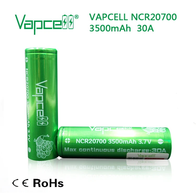 2 шт. vapcell NCR20700 мод 3500 мАч 20700 Батарея разрядка 30 А высокий слив перезаряжаемая