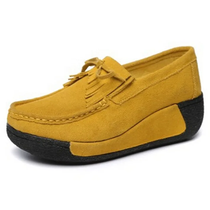 Woman-Flock-Flat-Thick-Bottom-Tassel-Bowtie-Slip-on-Mother-Nurse-Shoes-Spring-Autumn-Casual-Woman