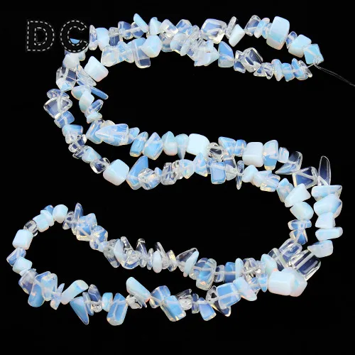 

DC 1Strand Approx.80cm/31.5" 8-12mm Natural Semi Precious White Irregular Gravel Argenon Opal Quartz Stone Beads DIY Jewelry
