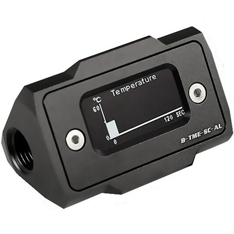 

Oled Digital Display Water Temperature Meter Water Cooler System Double G1/4 Inch Thermometer Temperature Sensor Fitting