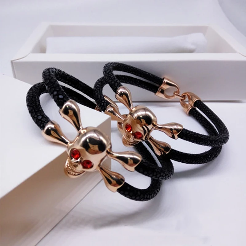 BC jewelry мужской браслет с черепом из нержавеющей стали розовое золото высокое