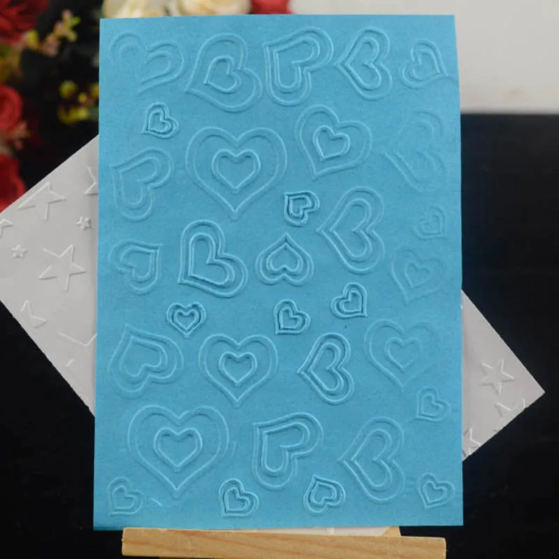 Hearts embossing folder background for DIY Scrapbooking Decorative Embossing card makingin