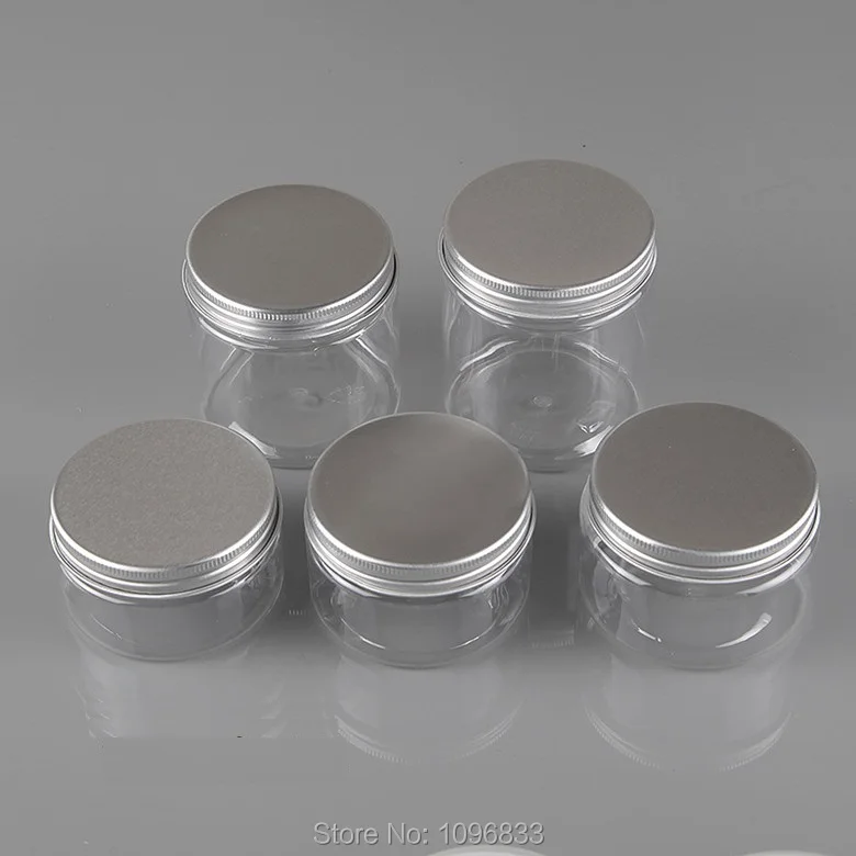 

150G 200G 250G Plastic Pot with Aluminum Lid, Good Sealing Plastic Jar Cosmetic Cream Jar, Plastic Packing Container, 20pcs/Lot