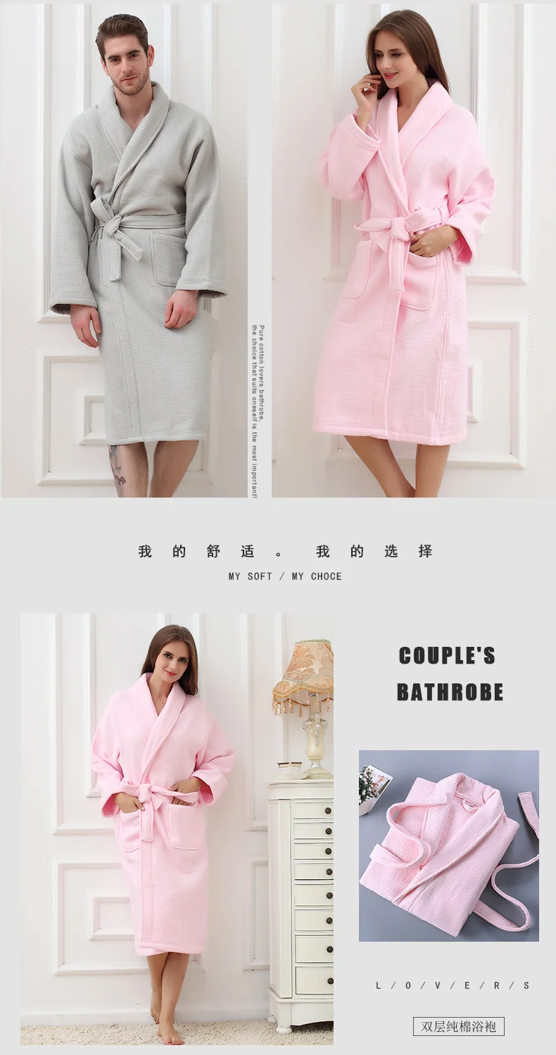 Осенне-зимний банный халат женский толстый хлопок длинные халаты унисекс с длинным рукавом полотенце флис махровый купальный халат пижамы большого размера розовый