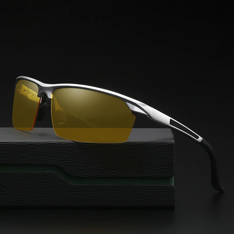 YSO очки ночного видения для мужчин алюминия и магния рамки поляризационные ночное видение очки для вождения автомобиля рыбалка с антибликовым покрытием 8529