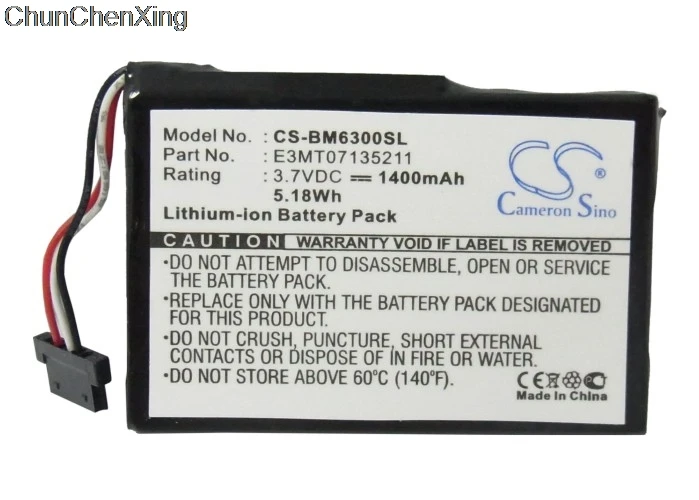 Аккумулятор Cameron Sino 1400 мАч для BlueMedia BM6300 BM6300T BM-6400 BM-6420 MD 95255 PNA 150 PNA-3002 смартфона |