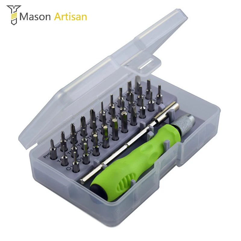 

32 In 1 Cr-V Screwdriver Set Double-end Slotted Phillips Torx Hex Y Triangle Screwdriver Bits Screwdriver Head Repair Hand Tool