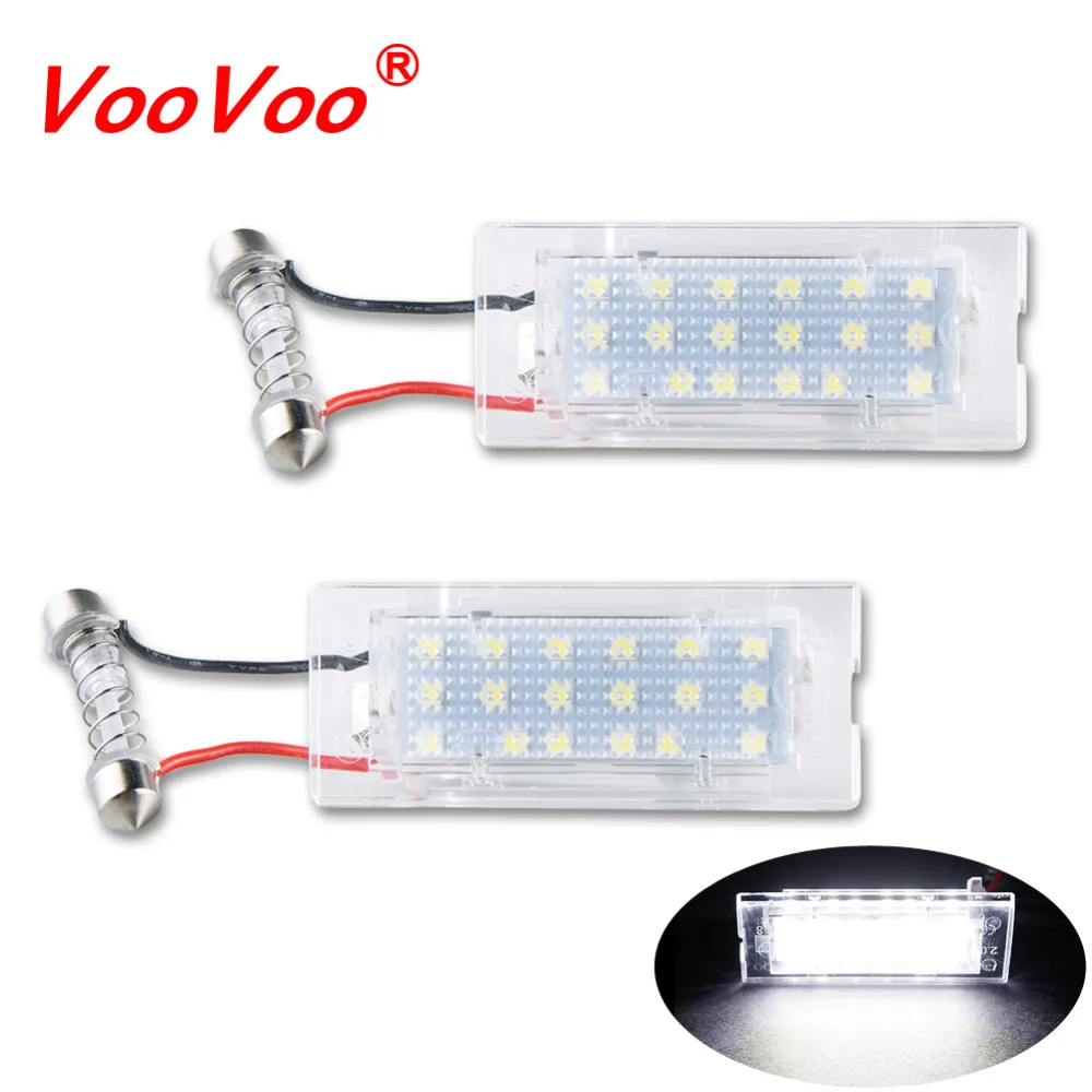 VooVoo Car LED License Plate Lights 12V For BMW X5 E53 X3 E83 Accessories 2X White SMD3528 Number Lamp Canbus Bulb Kit | Автомобили и