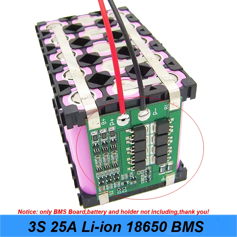 12V 3S 25A BMS 18650 Li ion Lithium Battery PCM 3S 18650 Lipo Lithium ...