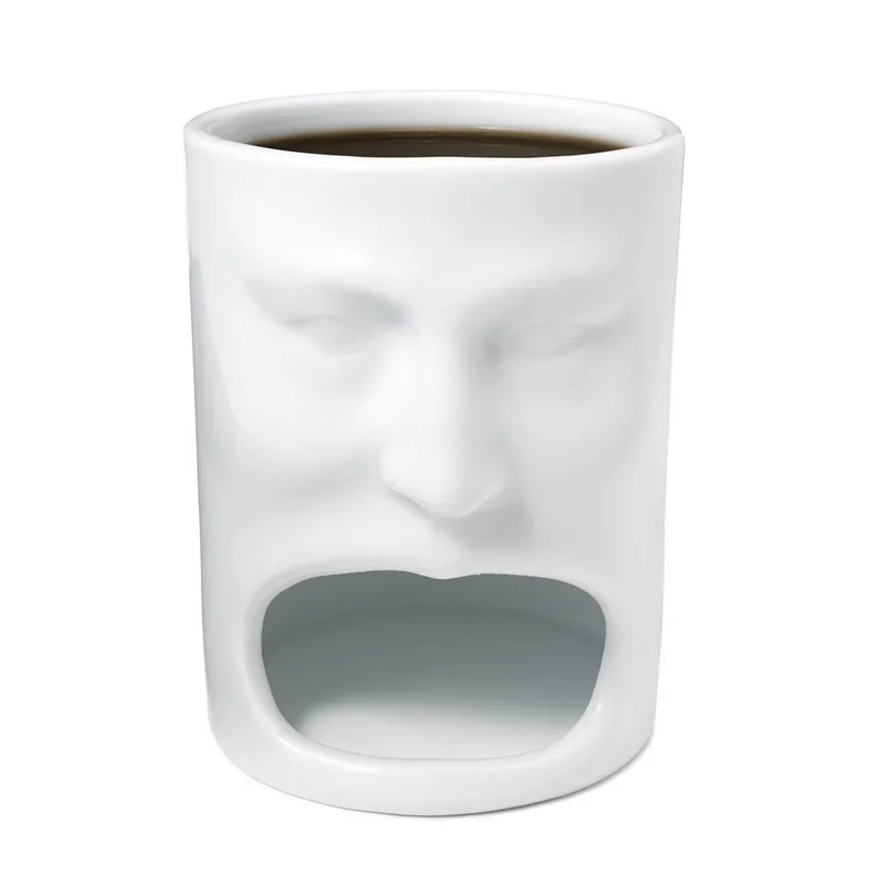

XUNZHE 1Pcs Creative With handle Cookie Ceramic Cup Face Mug 170ml Coffee Cup / Milk Cup