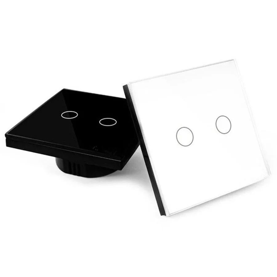 touch on off switch white crystal plate eu 220v