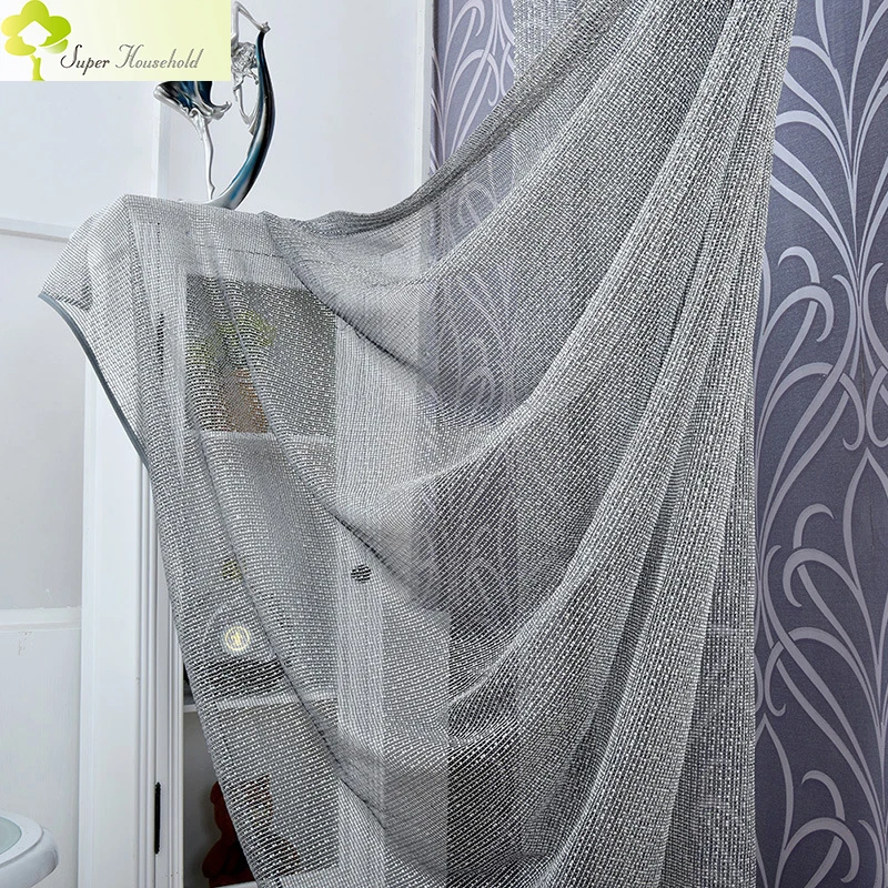 

Luxury Lace Jacquard Tulle Window Curtains For Living Room Sheer Curtain Black-White Yarn Curtains for Bedroom Children Blinds