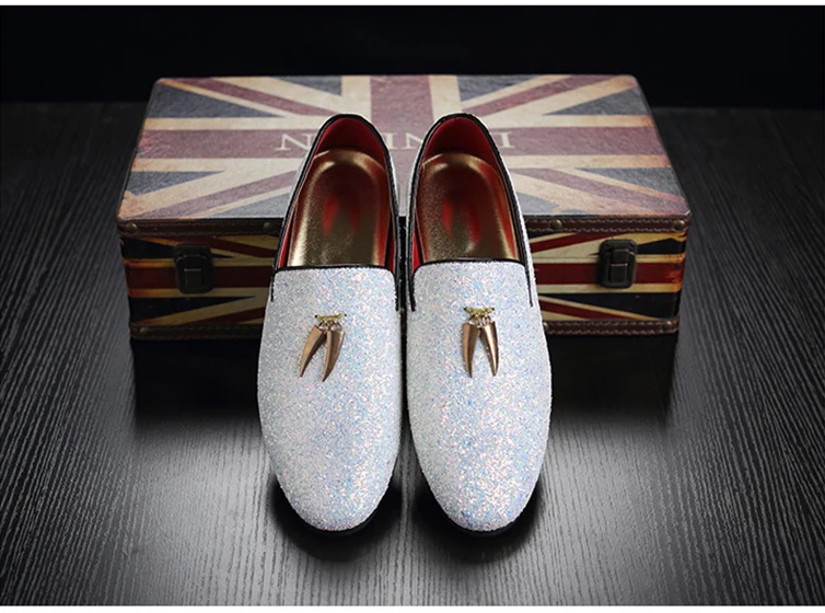 Men's Casual Shoes' Shoes' Men Glitter Pu Leather Slip-On Mens Business Shoes Leather Luxury Dress Shoes Men Mens Loafers 47 48  (5)