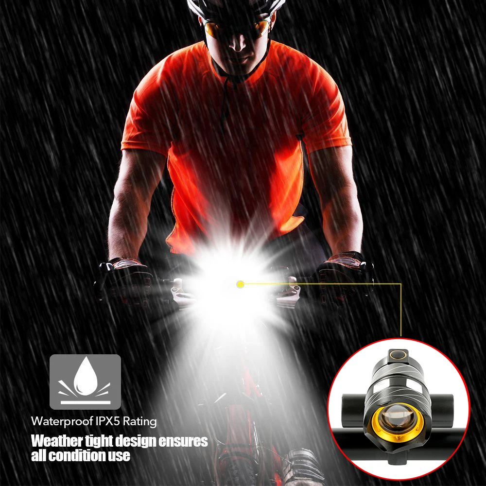 Perfect XML T6 LED Bicycle Light 3 Mode Bike Front Light Front Zoomable Torch Waterproof Lamp + Cycling Taillight Safety Caution Light 1 Perfect XML T6 LED Bicycle Light 3 Mode Bike Front Light Front Zoomable Torch Waterproof Lamp + Cycling Taillight Safety Caution Light 1