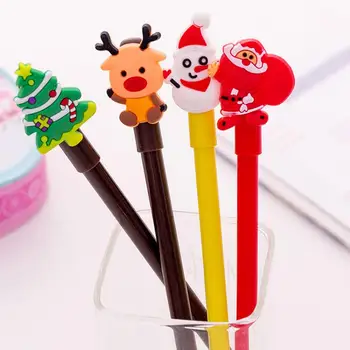 

36 Pcs/set Cartoon Christmas Stocking Tree Santa Claus Gel Pen Black Ink Marker Pen Gifts School Office Stationery Supply