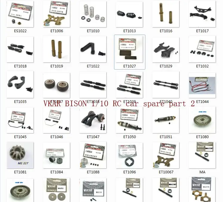 

VKAR BISON 1/10 RC car ET1018---ET1011 spare parts set 2