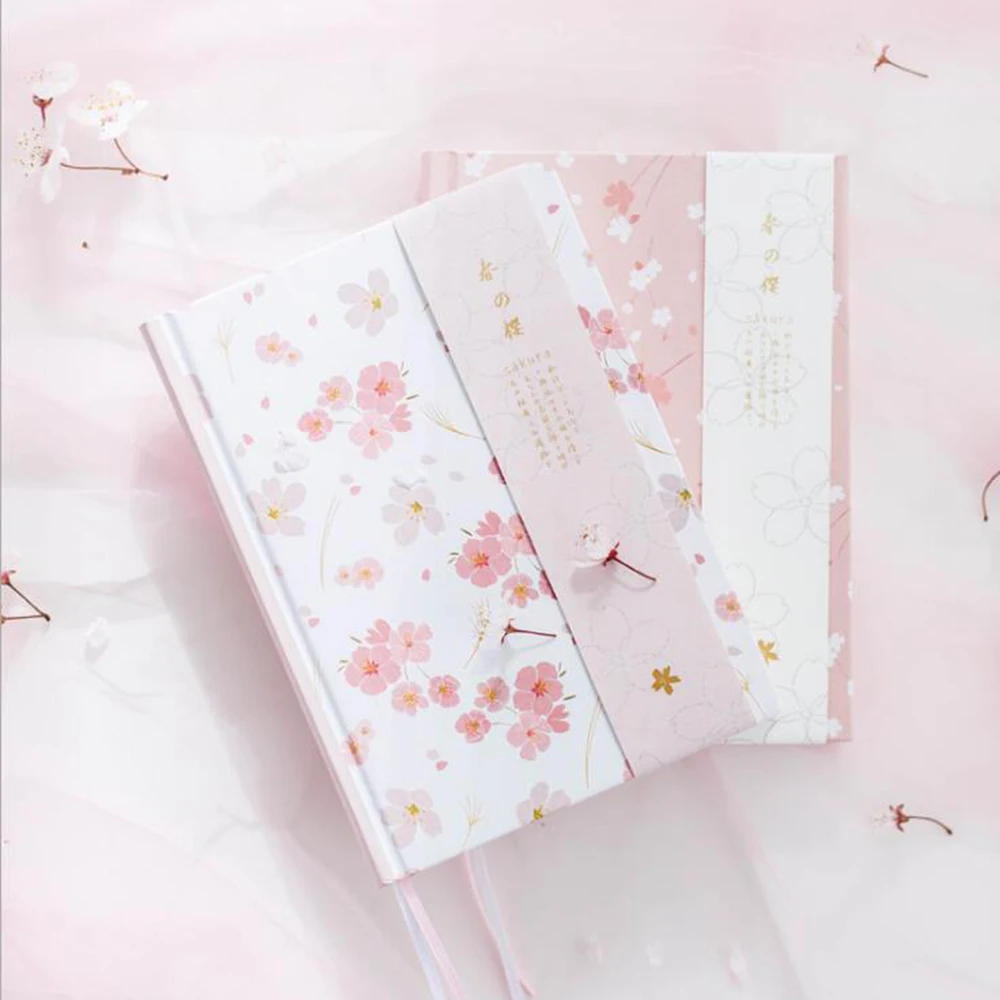 

2018 Monthly Plan Bullet Journals Cherry Blossom Hardcover Planner Notebook School Student Daily Schedule Organizer Diary