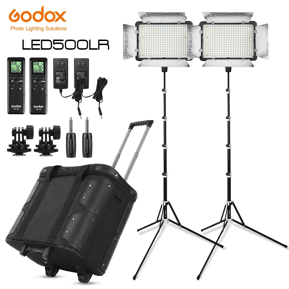 Godox 2x Led500lrc 33005600k Led Video Light Continuous Lighting Kit