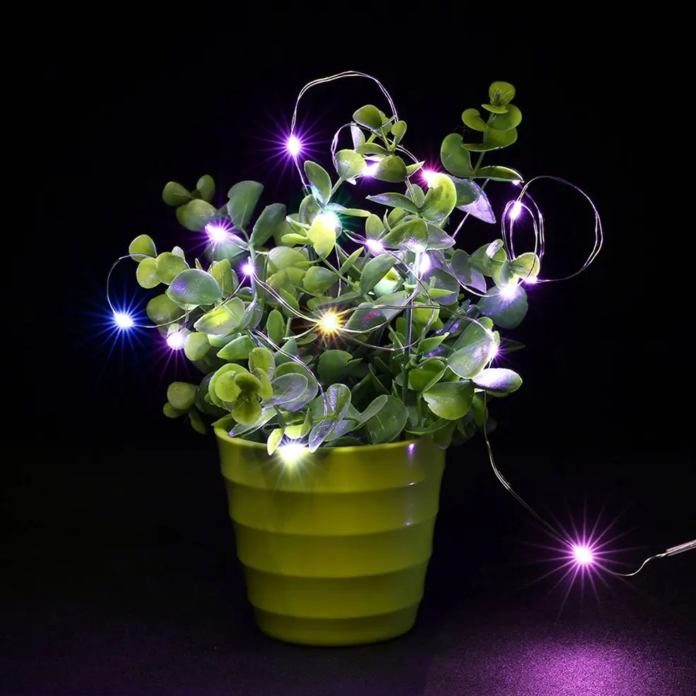 

10PCS 2M IP66 Waterproof 20 LED Silver Wire Button Battery String Light Decoration Colorful Shine