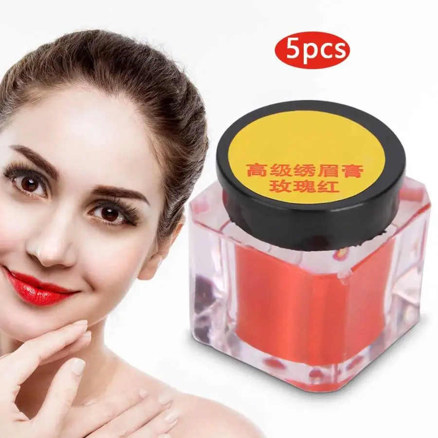 

5Pcs Professional Microblading Practice Pigment Tattoo Eyebrow Lip Semi-permanent Makeup Cream Permanent Makeup