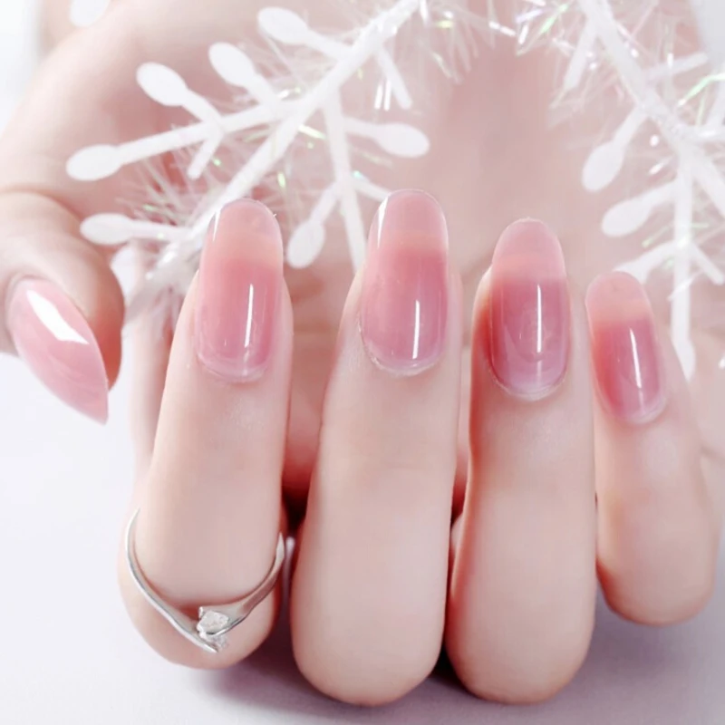 24 шт прозрачные розовые накладные ногти акриловые УФ-гель полные французские накладные ногти s художественные советы Инструменты