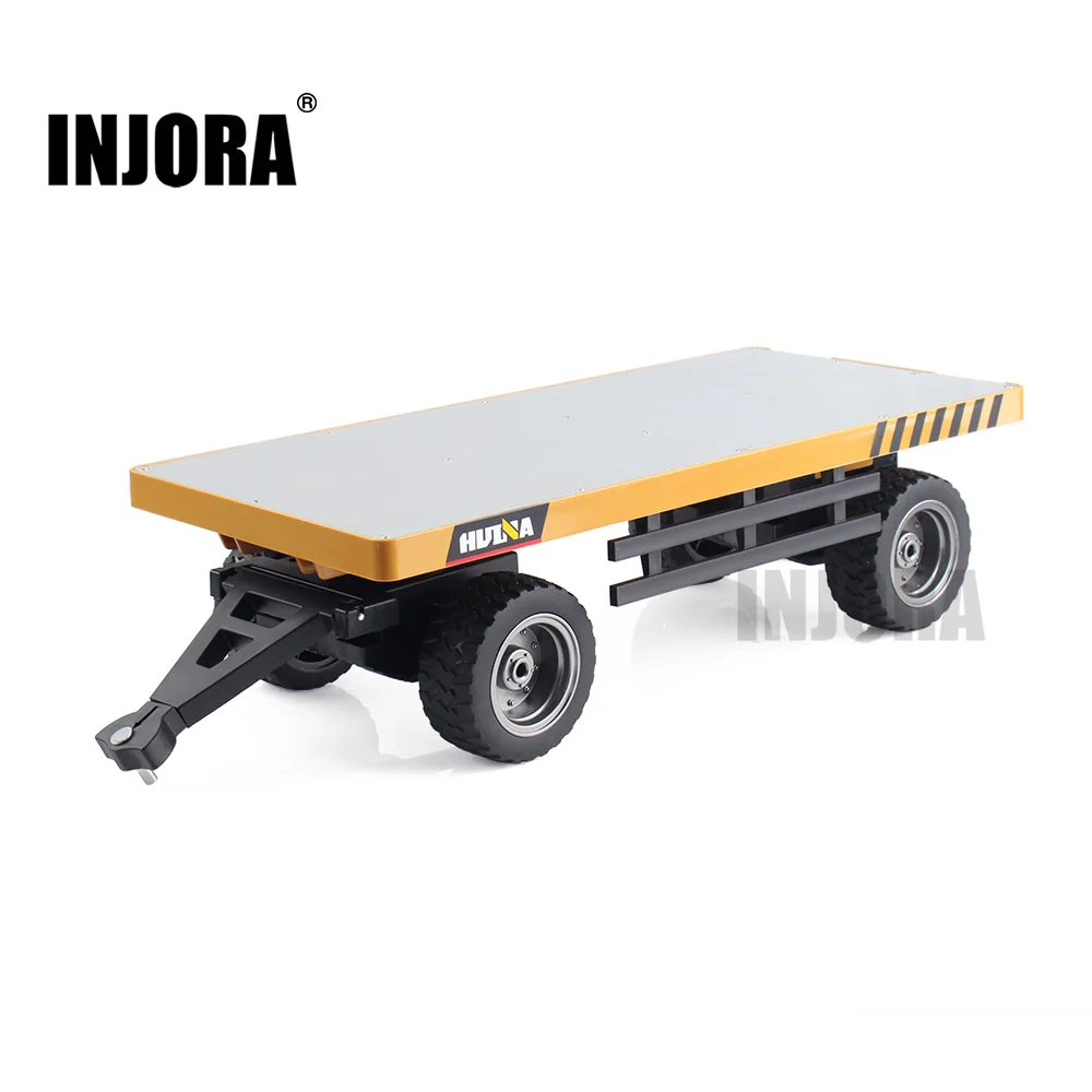 

INJORA 37*15CM 1:10 Scale Flatbed Trailer with Folding Ramps for RC Car Axial SCX10 Traxxas TRX4 Tamiya WPL B-1 B-24 Crawler